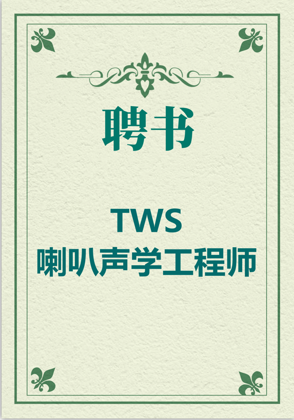 TWS喇叭聲學(xué)工程師  （2人））